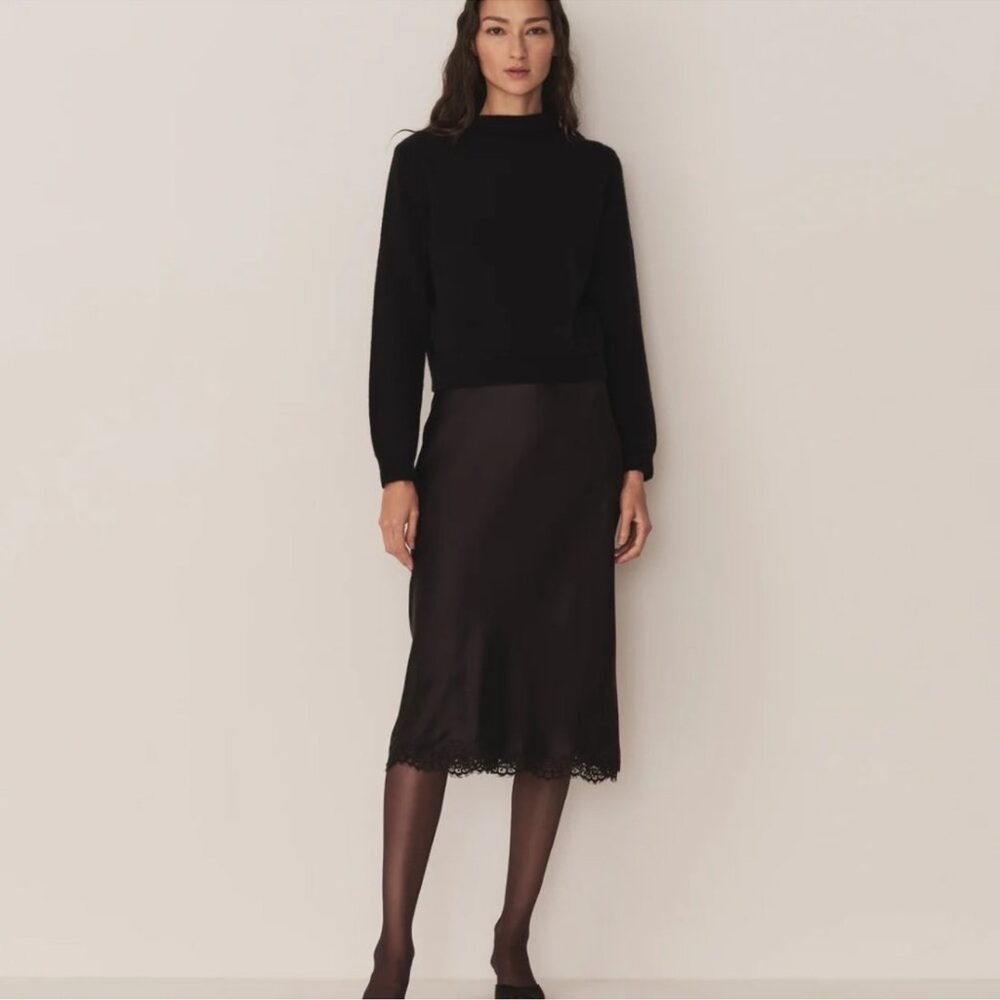 Doen Elowena Midi Silk Skirt Black Medium